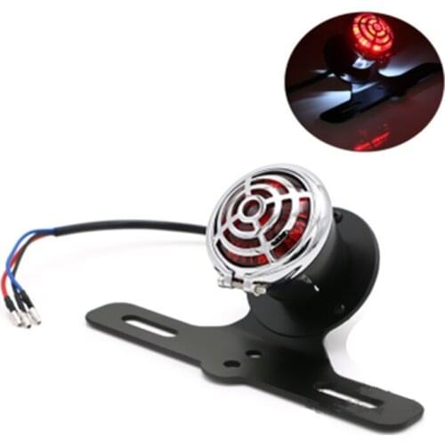Motorcycle Retro Rear Tail Light Brake Light License Plate LED Tail Light Bobber Cruiser Chopper Cafe Racer Old School