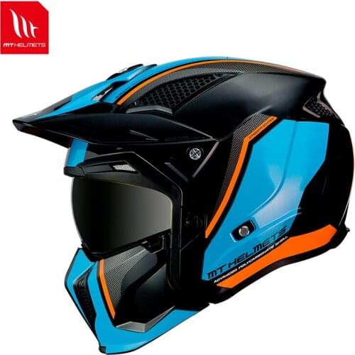 Original MT Motorcycle Helmet Men Women Streetfighter Motocross Helmet Full Face Off-Road Helmet Moto Accessories Red Blue