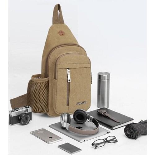 Breast Bag Husband Shoulder Mens Backpack Sling Side For Chest Canvas All-Match Crossbody Sports And Leisure Travel Small Bag