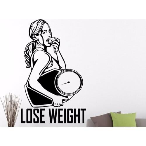 Fitness Wall Decal Lose Weight Quotes Gym Wall Stickers Gym Words Sports Wall Art Sports Room Vinyl Art Bedroom Decor A799