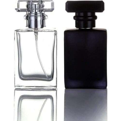 Wholesale 30ml refillable portable transparent glass spray perfume bottle atomizer for travel LX1050