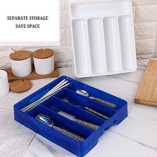 Cutlery Organizer Box Kitchen Drawer Organizer Separation Finishing Storage Box Eco-Friendly PP Kitchen Spoon Knife Cutlery Tray