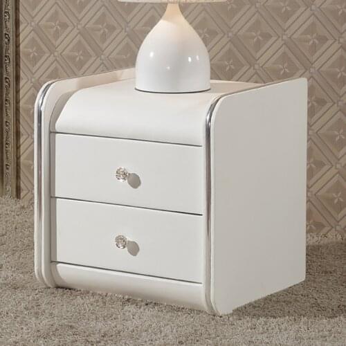 Simple Modern Nightstand with Drawer Bedroom Small Nordic Leather Storage Bedside Table Cabinet Cupboard Locker Desk Night Table