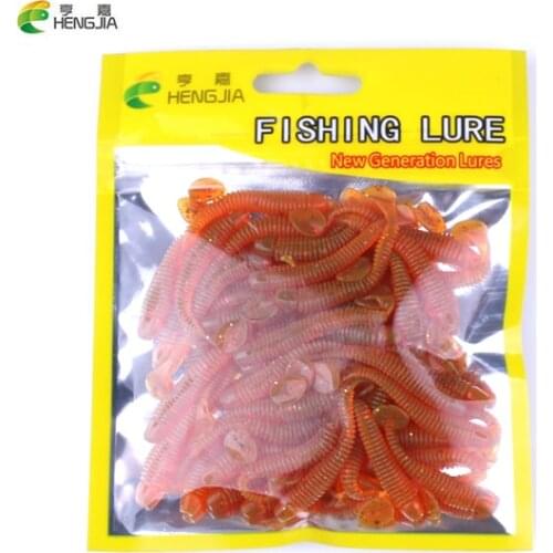 50Pcs 4cm 0.8g Soft Silicone Rubber Worms Fishing Lure Artificial Maggot Grubs Worm Carp Fishing Bait for Sea River Lake Fishing