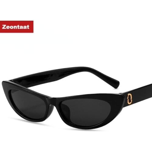 2021 Small Black Sunglasses Women Fashion Personality Lrregular Ladies Men Vintage Cat Eye Sun Glasses Oculos De Sol