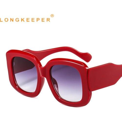 2021 New Fashion Oversized Square Sunglasses Women Men Brand Design Big Frame Red Sun Glasses Female Vintage Gafas de sol UV400
