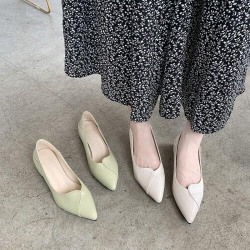 Fashion Office Work Wedding Party Shoes Ladies Low Heel Shoes Woman Autumn Female Pumps Nude Shallow Mouth Women Shoes U14-56