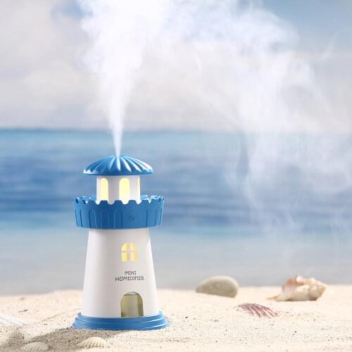 Lighthouse Humidifier air Purifier Ultrasonic Air Essential Oil Diffuser LED Night Light Mute USB Humidifier For Office Home