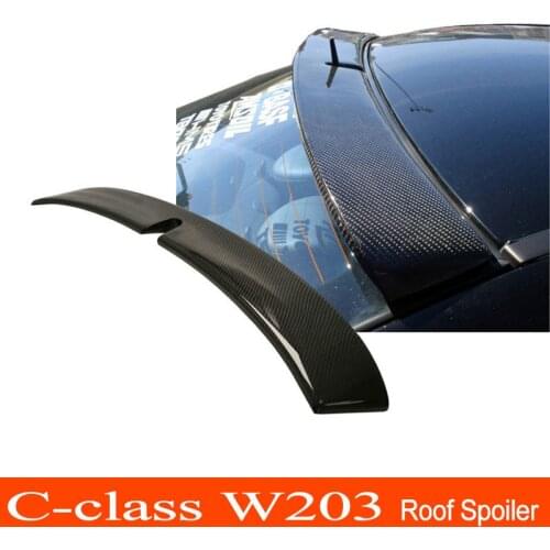 W203 Real Carbon Fiber / FRP Car Rear Window Roof Spoiler for Mercedes-Benz C-class W203 C180 C200 C260 C320 2000-2007