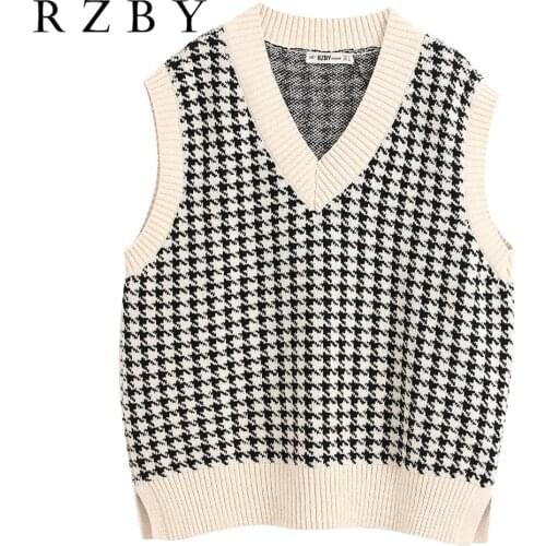Women 2020 Fashion Knitted Vest Sweater Sleeveless Loose Female Waistcoat Chic Tops Pullover Elasticity Sweater Spring Autumn