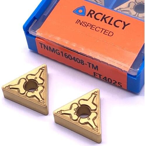 10pcs RCKLCY TNMG160408 TM FT4025 External Turning Tools carbide inserts TNMG 160408 CNC Lathe Cutter Tools Machining steel