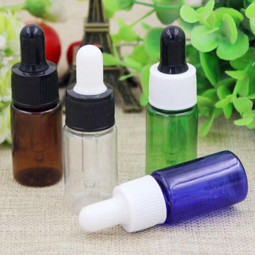 100pcs/lot 10ML Serum Plastic Bottle Cosmetic Packaging Sample Bottles Perfume Packaging Lotion plastic Dropper Bottle