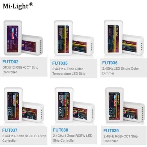 2.4G RF Wireless single color dimmer CCT RGB RGBW DMX512 RGB+CCT FUT035 FUT036 FUT037 FUT038 FUT039 FUTD02 led strip controller