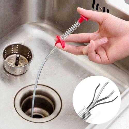 300pcs/lot Stainless steel claw spring drain cleaning tools Kitchen pipeline dredge hair Sewer Filter clean up the blockage