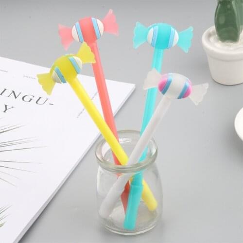 36 pcs/lot Kawaii Candy Gel Pen Cute 0.5mm black Ink Signature Pens Promotional Gift Office School Supplies