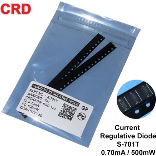 50PCS/LOT CRD Diode kit S-701T 0.7mA SMD SOD-123 CURRENT REGULATIVE DIODES NEW Free shipping It can be applied to sensors