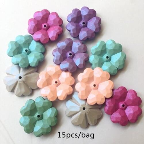 Acrylic Colorful flower spray Beads for Children jewelry Making many petals home Decoration handmade DIY accessory