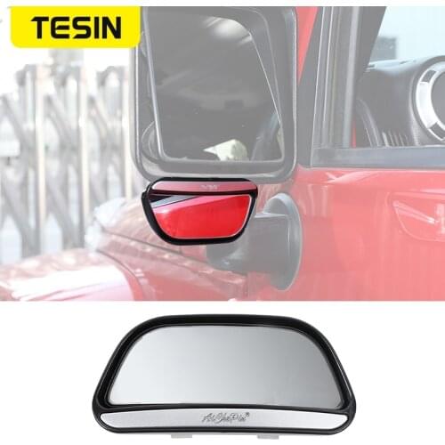 TESIN Car Rearview Mirror View Auxiliary Blind Spot Mirror Wide Angle Side Rear Mirrors For Jeep Wrangler JK 2007 Up Accessories