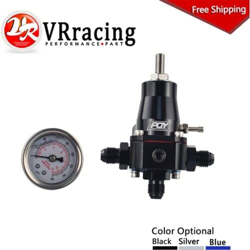 FREE SHIPPING UNIVERSAL FUEL PRESSURE REGULATOR + GAUGE + AN6 FITTING 30-70 PSI VR7845