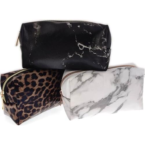 Large Cute Pencil Case Pouch Pen Box Zipper Bags Marble Makeup Storage Supplies for Student