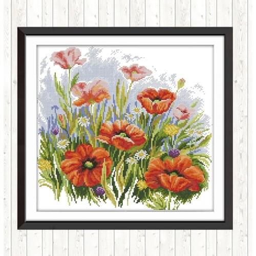 Flower Wall Home Decor DIY Needlework Crafts 14CT 11CT Cotton Thread Embroidery Needlework Sets Patterns Kits Cross Stitch Kits