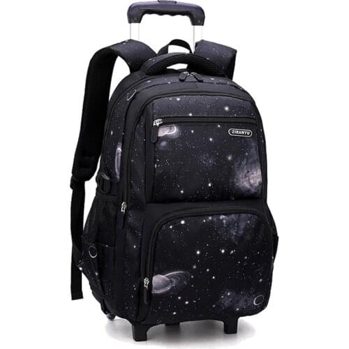 Travel Carry-on Kids' Luggage Kids Bookbag 2 Wheels Rolling Backpack for Boys Wheeled Bag Trolley School Bags