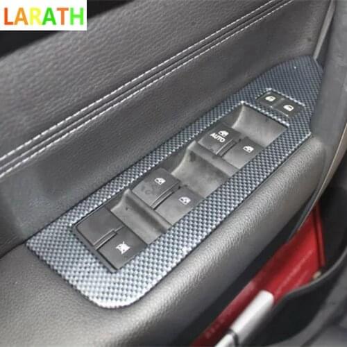 For Chevrolet CAPTIVA 2012-2015 LHD Carbon Fiber Window Glass Inner Door Armrest Lifting Buttons Panel Decoration Trim 4pcs