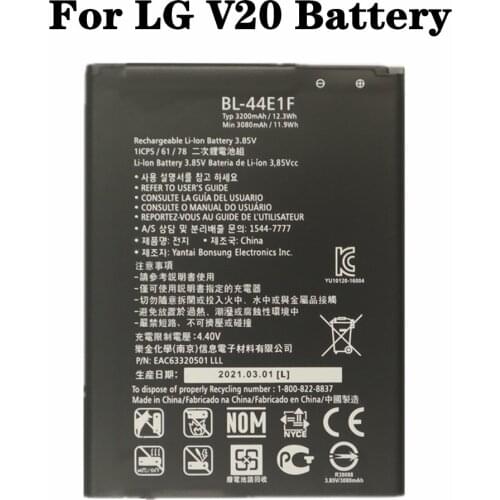 For LG V20 VS995 US996 LS997 H990DS H910 H918 BL44E1F BL-44E1F LG Stylus3 LG-M400DY 3200mAh Mobile Phone Replacement Battery