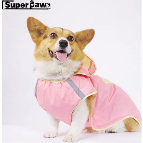 Pet Dog Raincoat Rain Coat Cape Clothes Small Medium Large Dogs Corgi Shiba Inu Schnauzer Pug Labrador Waterproof Jacket CTC04
