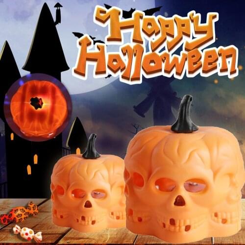 Halloween Candle With LED Light Candles For Halloween Decoration Bar KTV decoration props Hollow skull pumpkin lamp LED