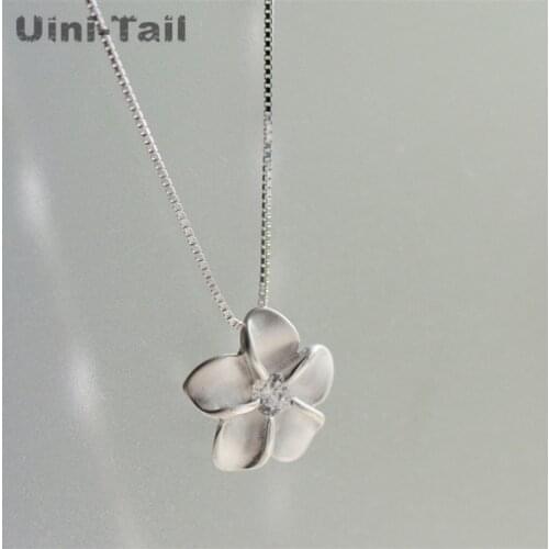 Uini-Tail classic hot 925 sterling silver micro-inlaid plum necklace female models Korean wild fashion trend sweet jewelry GN848