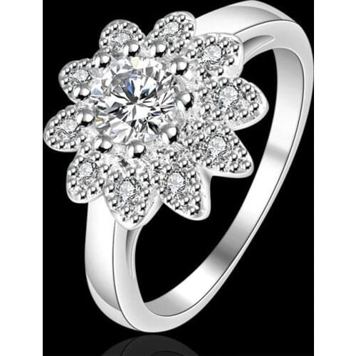 Ring 925 silver ring 925 silver fashion jewelry ring Inlaid crysatl sunflower jewelry wholesale uuty LR151