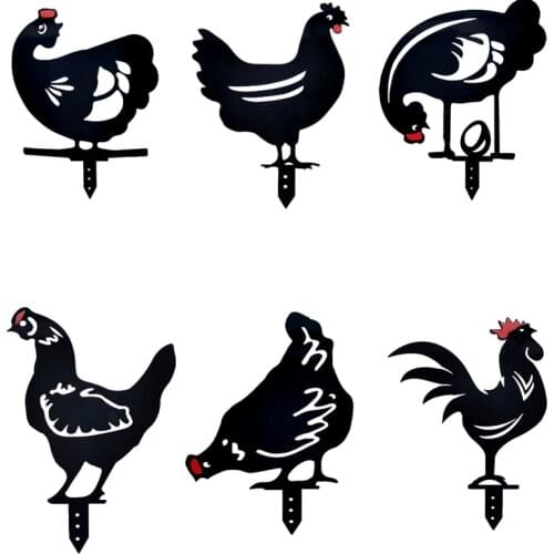 Rooster Duck Animal Silhouette Stake for Yards, Chickens Duck Silhouette Garden Decoration Outdoor Lawn Ornaments