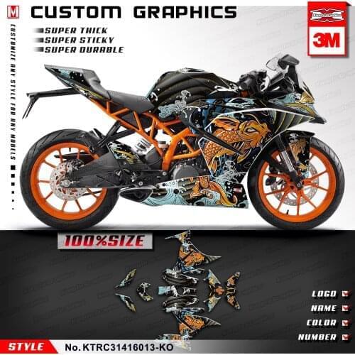 KUNGFU GRAPHICS Aftermarket Sticker Kit Full Coverage Decal for RC 125 200 RC125 RC200 2014 2015 2016 Vinyl Wrap