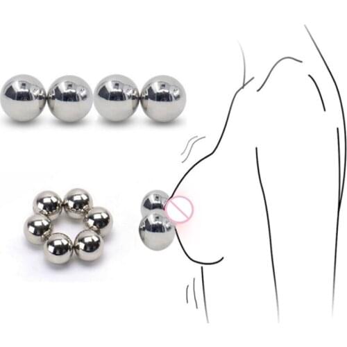 Metal Powerful magnetic ball Nipple Clamps Nipple tease Vagina Clitoris Stimulator BDSM Bondage Penis Ring Sex Toy For Women Man