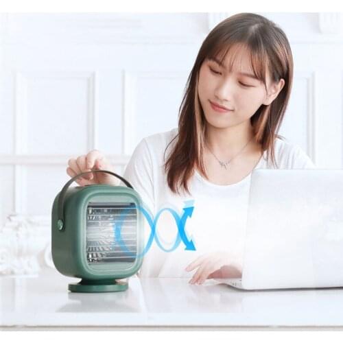 Mini Water Cooling Fans Desktop Fan Humidifier Purifier Mute Air Cooler Conditioner with Night Lamp Portable for Office Bedroom