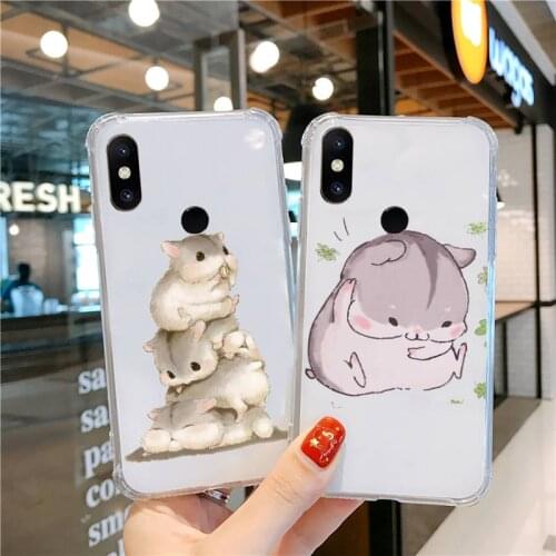 Hamsters cartoon cute Phone Case Transparent for Xiaomi cc max mix note 3 2 6 8 5 10 11 9 10 play x s se lite pro