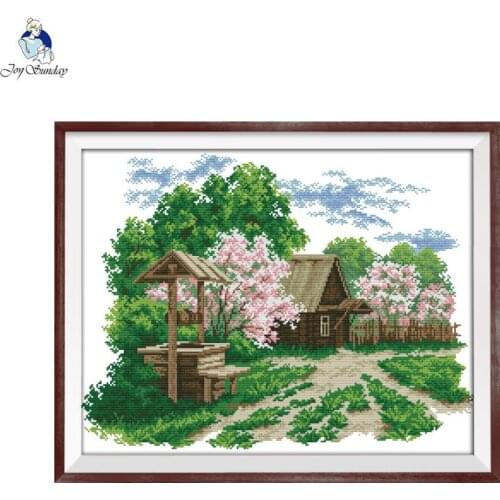 Joy sunday the well Patterns Canvas DMC 11ct 14ct Counted Chinese Cross Stitch Kits for Embroidery Home Decor Needlework