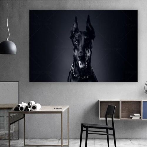 German bulldog doberman PDW50 custom print canvas fabric poster for wall decor room decor home decoration (frame available)