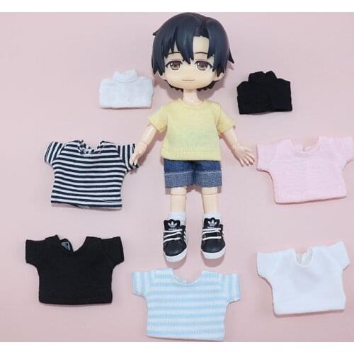 New ob11 bjd Doll Clothes Stripe T-shirt for 1/12 bjd, obitsu11,ob11 doll accessories Clothing