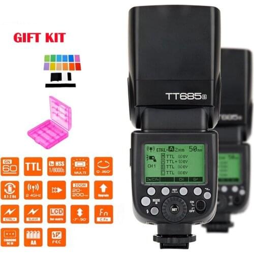 New Godox TT685S GN60 TTL Flash Light Speedlite 230 Full Power Auto/Manual Zooming for Sony DSLR Cameras A77II A7RII A7R A58 A99