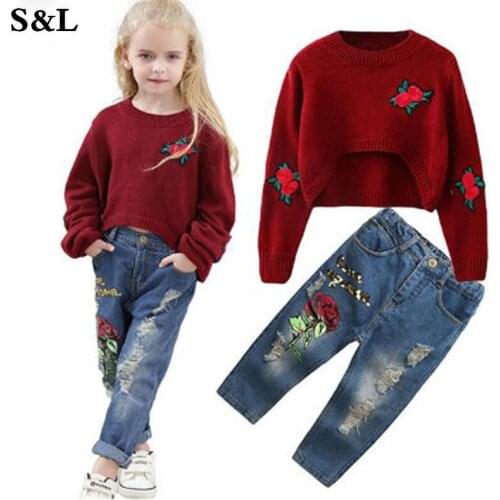 New Rose Sweater Sequined Rose Jeans Fashion Rose Se