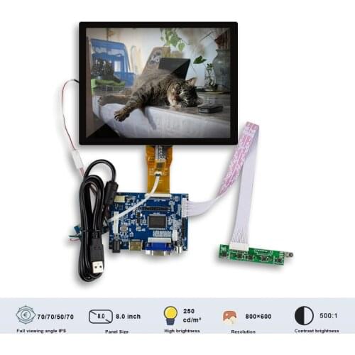 Original TIANMA 8 Inch TM080SDH01 SRGB Tablet LCD Touch Screen Display With Board Panel Replacement 250 Nits