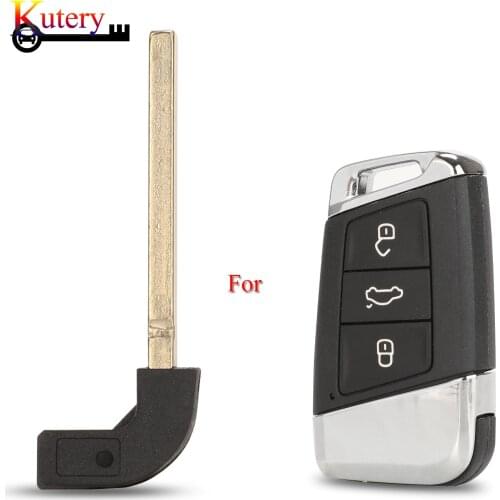 Kutery Replacement Uncut Smart Emergency Insert Key Blade For Volkswagen VW Passat B8 New Magotan B5 Skoda A7 Variant Auto Key
