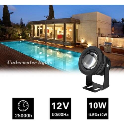 LED Spotlight DC 12V 10W Outdoor RGB LED Underwater Light Waterproof Spot Lamp for Path Landscape Swimming Pool Decoration