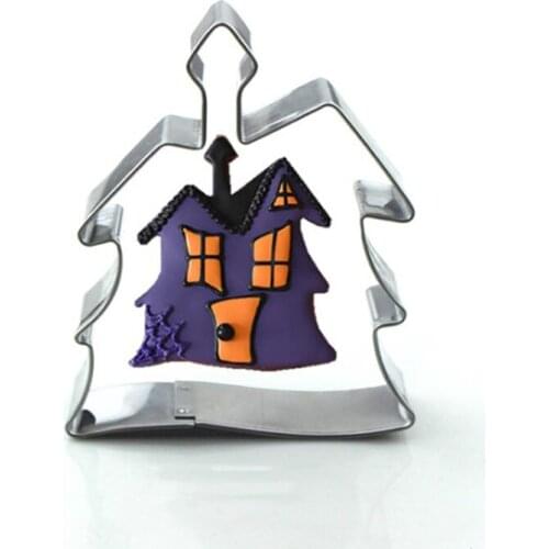 1pcs patisserie reposteria Kitchen Bakeware Ghost House Moldes Metal Cookie Cutter Fondant Cake Decor Tools Biscuit Pastry Mould
