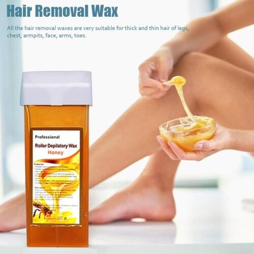 100G Roller Depilatory Wax cream Bikini Face Hair Removal cream For Women Men Natural Painless Wax with 100pcs paper 2020