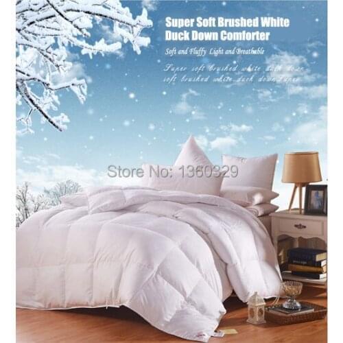 160*210cm Single Duvet White Duck Down Edredon Pink Winter Comforter Sateen Jacquard Feather Quilt Blankets Thickening Bedspread