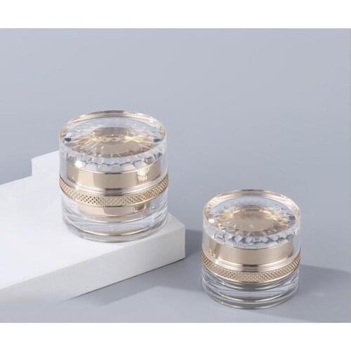 30G shiny gold acrylic jar for cream/essence/moisturizer/gel /mask/art nail/skin care pot for cosmetic packing plastic jar