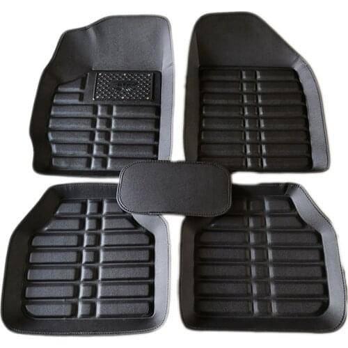 5pcs Car Floor Mats Front Rear Black PU Leather Waterproof For LHD BMW 3 5 7 Series F20 E90 F30 E60 F10
